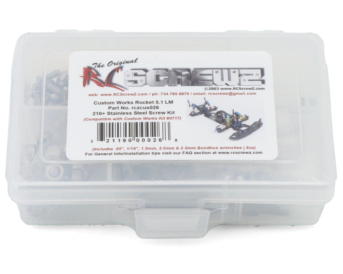 Custom Works Rocket 5.1 LM/Modified Stainless Steel Screws Kit, RCZCUS026