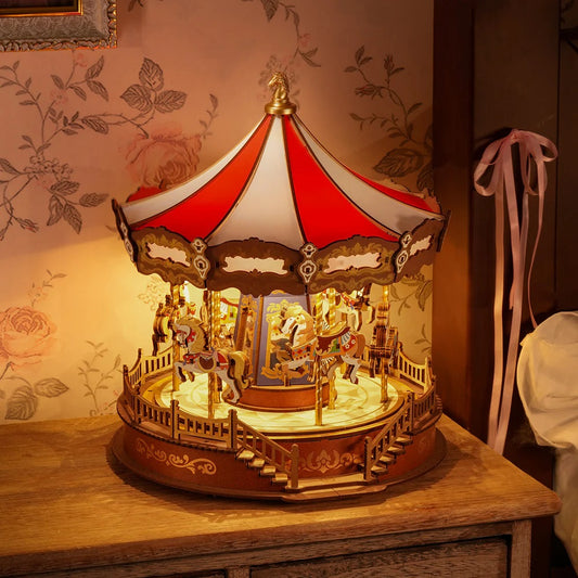 Rolife Classic Carousel DIY Music Box 3D Puzzle, ROEAMC01