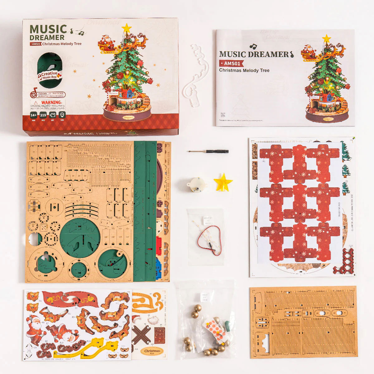 Rolife Christmas Melody Tree DIY Music Box 3D Puzzle, ROEAMS01