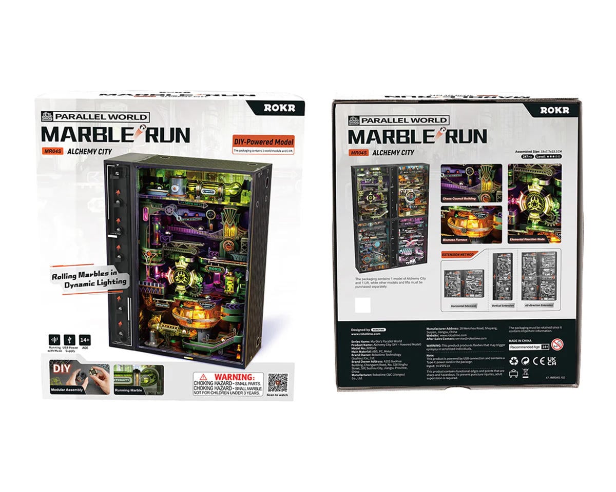 ROKR Alchemy City with Automatic Ascent Mechanical 3D Marble Run, ROEMR04S
