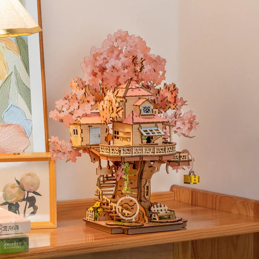 Rolife Sakura Tree House DIY 3D Wooden Puzzle, ROETGS04