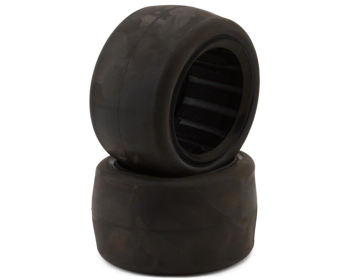 Raw Speed RC Slick Low Pro 2.2" 1/10 Rear Oval Tires (2) w/Foam Inserts