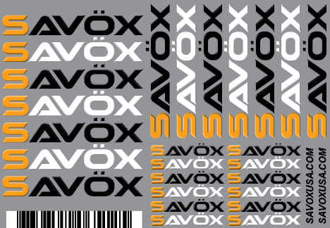 Savox Logo Sticker Set 5.73"x4", SAVSTICKERSET