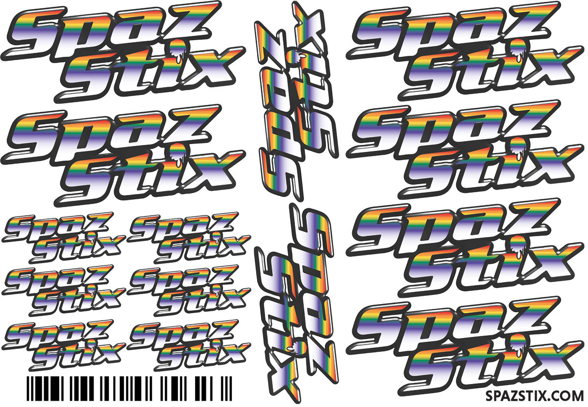 SpazStix Sticker Set, 6" x 4", SZXSTICKERSET