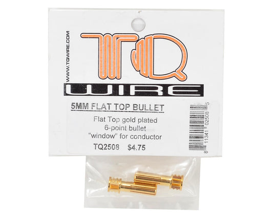 TQ 5mm "Flat Top" Male Bullet Connector (Gold) (2), TQ-2508