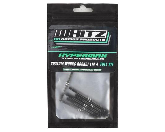 Whitz Racing Products HyperMax Rocket 4 3.5mm Titanium Turnbuckle Kit (Black), WRP-CWLM4-HM2