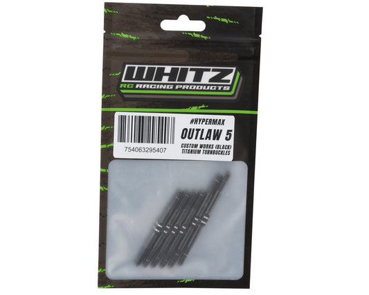 Whitz Racing Products Custom Works Outlaw 5 HyperMax 3.5mm Titanium Turnbuckles (Black) (6), WRP-CWOUT5-HM2