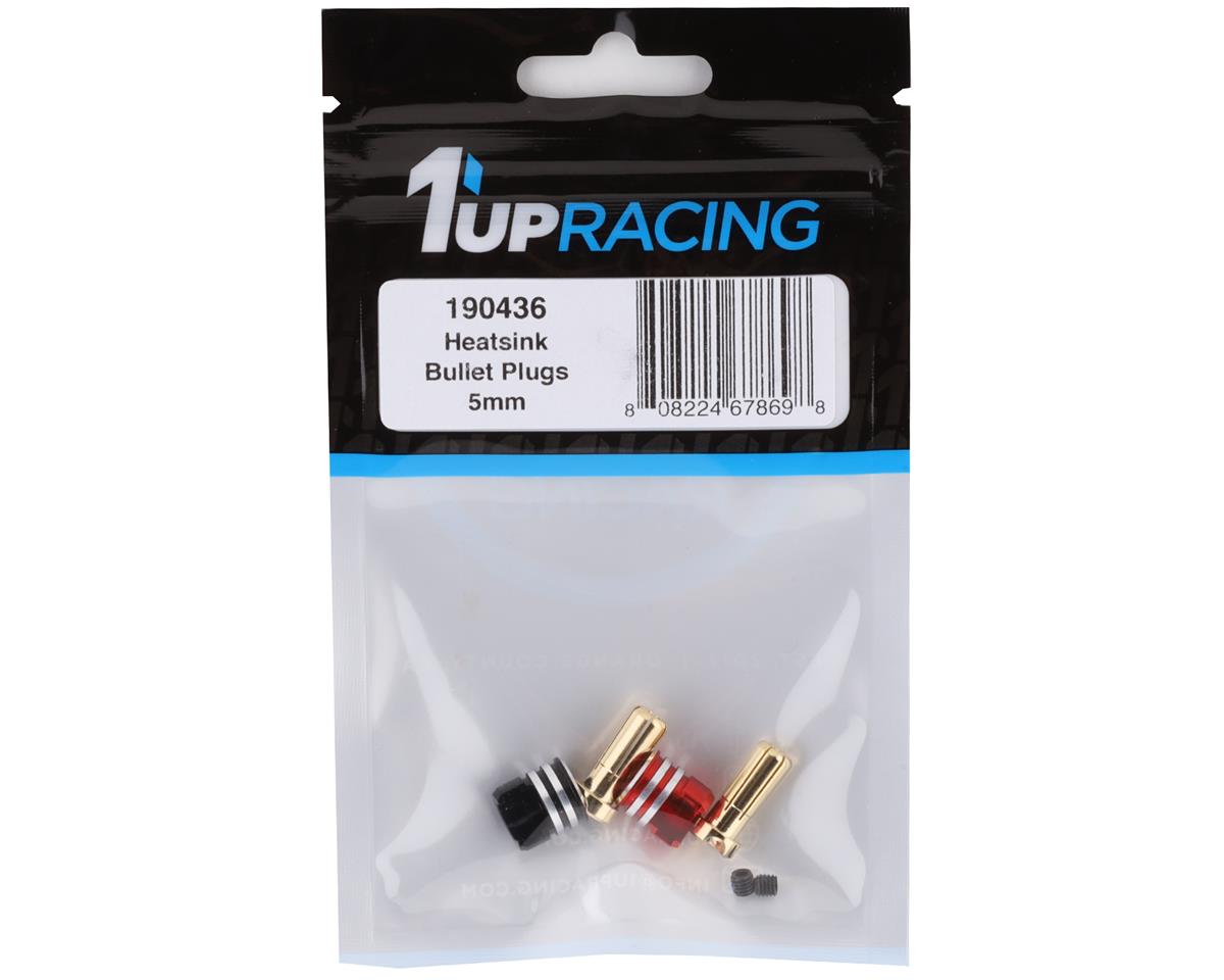 1UP Racing Heatsink Bullet Plug Grips w/5mm Bullets (Black/Red) 1UP190436