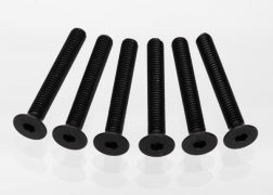 Screws, 4x30mm countersunk machine (hex drive) (6) TRA-2533