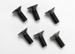 Screws, 4x10mm countersunk machine (hex drive) (6) TRA-2535