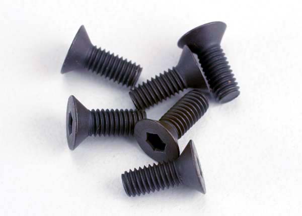 Screws, 3x8mm countersunk machine (6) (hex drive) TRA-2550