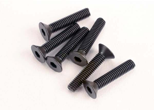 Screws, 3x15mm countersunk machine (6) (hex drive) TRA-2553
