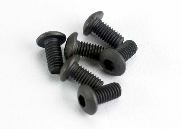 Screws, 3x6mm button-head machine (hex drive) (6) TRA-2575