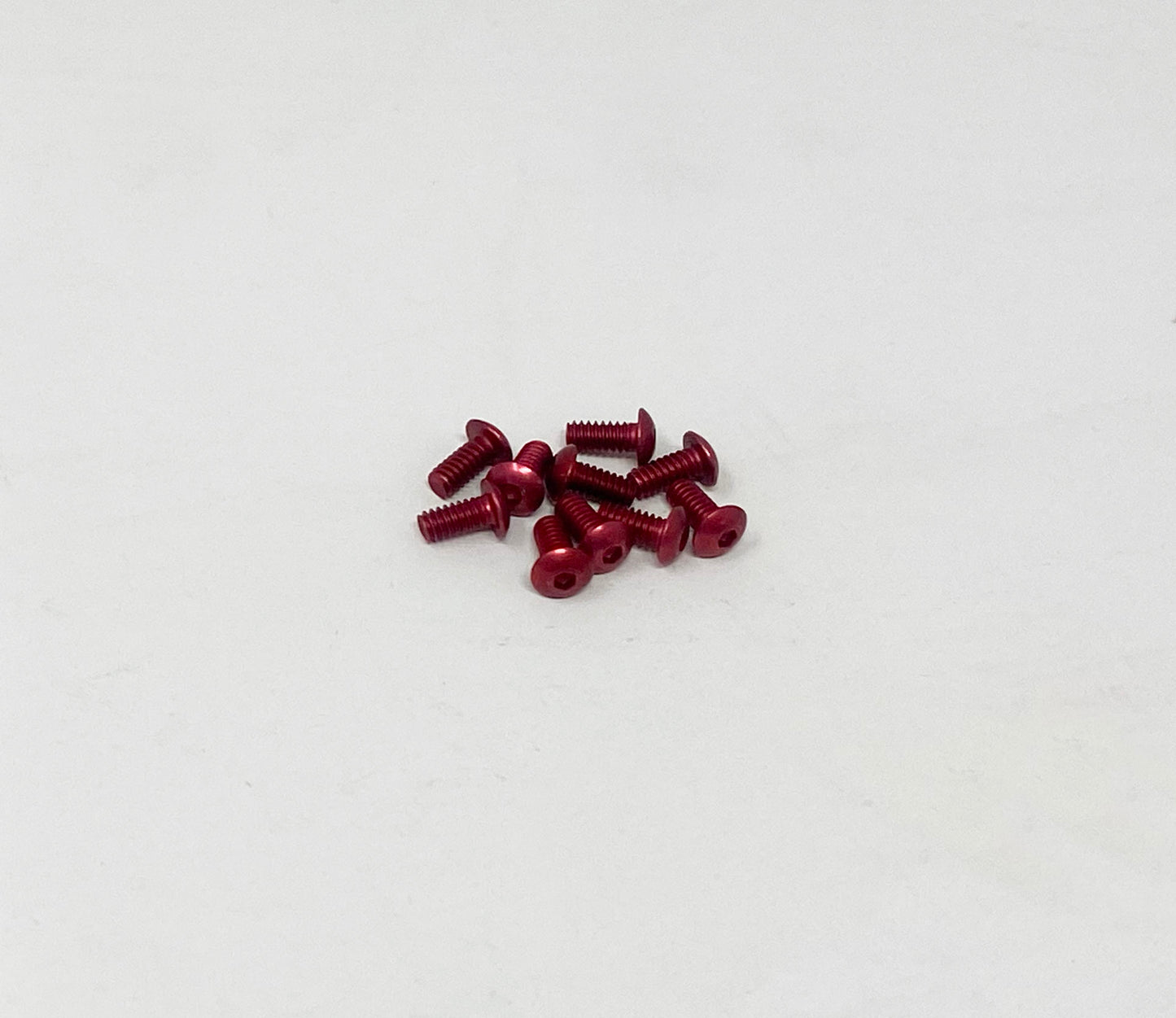 2-56 x 3/16 Button Head Socket Screws (Red Aluminum) Set of 10, VRC-32456