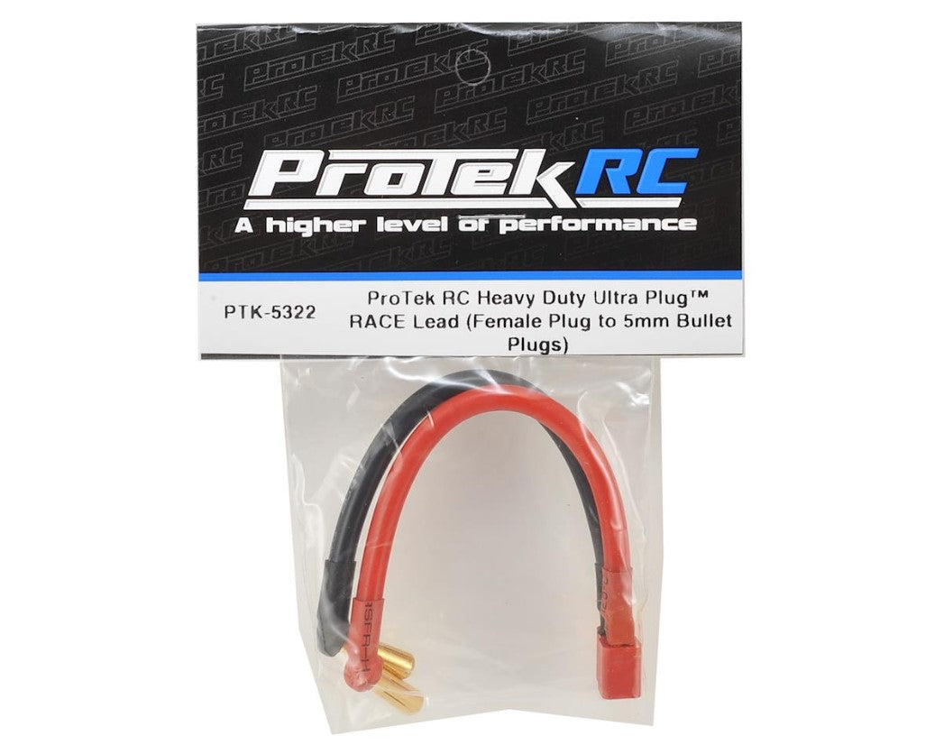 ProTek RC Heavy Duty T-Style Ultra Plug RACE Lead (Female Plug to 5mm Bullet) PTK-5322