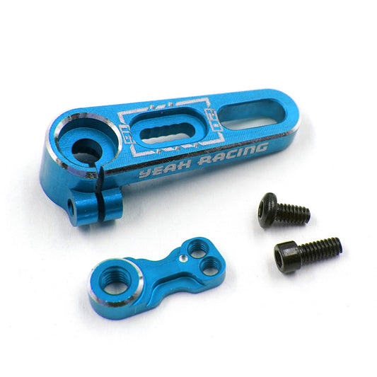 Yeah Racing 25T Aluminum 7075 Adjustable Servo Horn 15.5mm to 20mm (0.5mm step) Blue, YA-0737BU