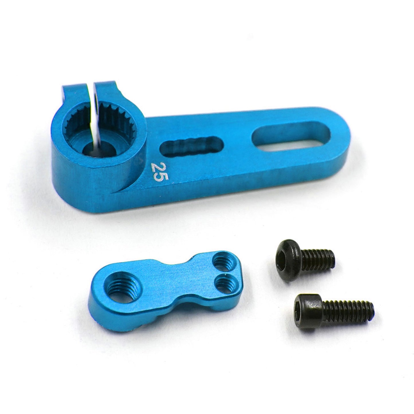 Yeah Racing 25T Aluminum 7075 Adjustable Servo Horn 15.5mm to 20mm (0.5mm step) Blue, YA-0737BU