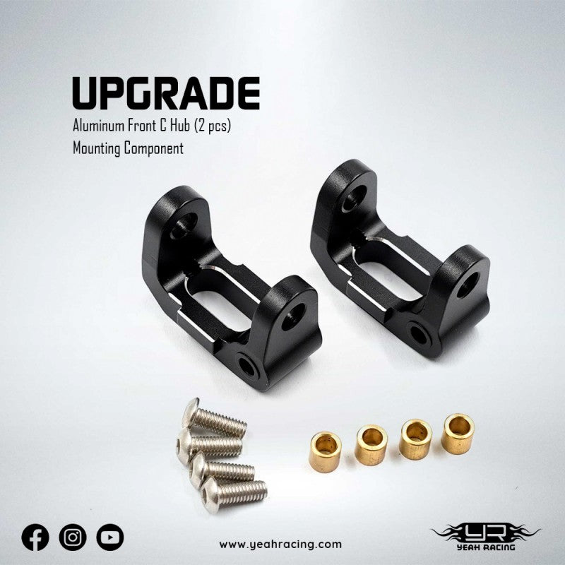 Yeah Racing Aluminum Front C Hub For Yokomo 870C Super Dog Fighter YZ10 2023, YKDF-002BK