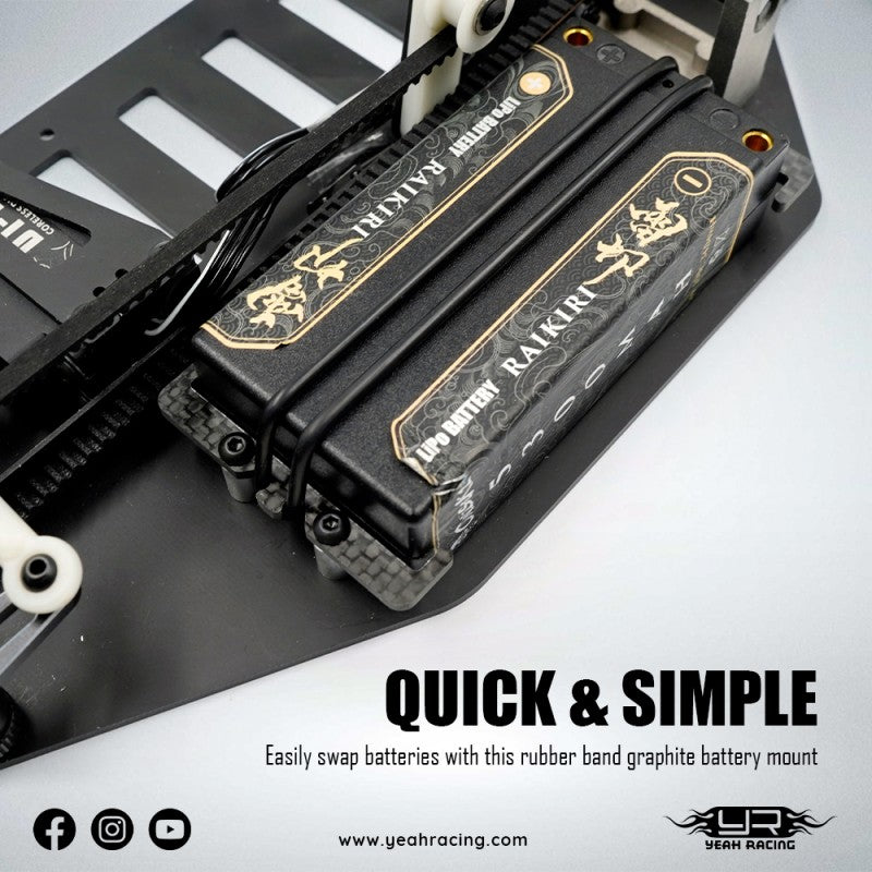 Yeah Racing Graphite Battery Holder For Yokomo 870C Super Dog Fighter YZ10 2023 YZ-W91, YKDF-005BK
