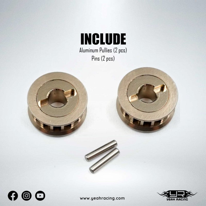Yeah Racing Aluminum Pulley 2pcs For Yokomo 870C Super Dog Fighter YZ10 2023 YZ-W91, YKDF-004GM