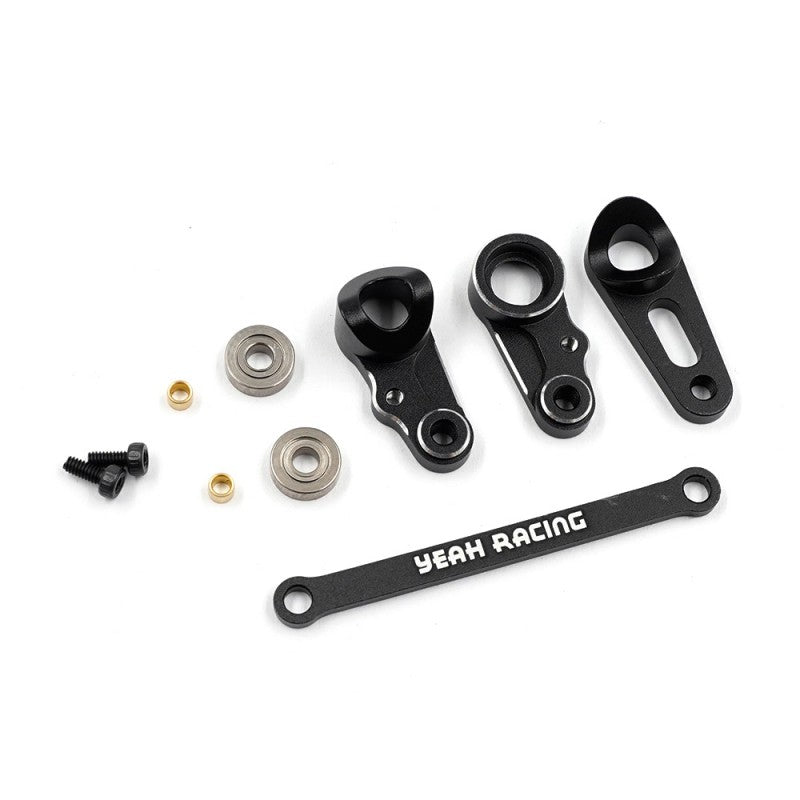 Yeah Racing Aluminum Steering w/Bearing Set For Yokomo 870C Super Dog Fighter YZ10 2023 Works '91, YKDF-006BK