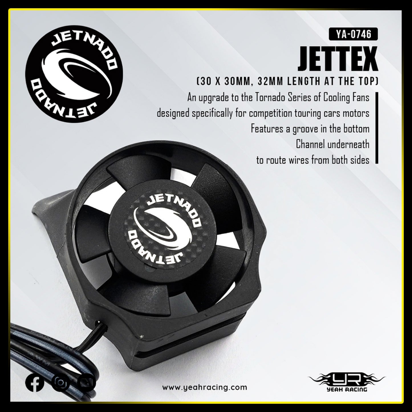 Yeah Racing Jetnado Jettex 300 Shrouded Super High Speed Fan 30mm Black, YA-0746BK