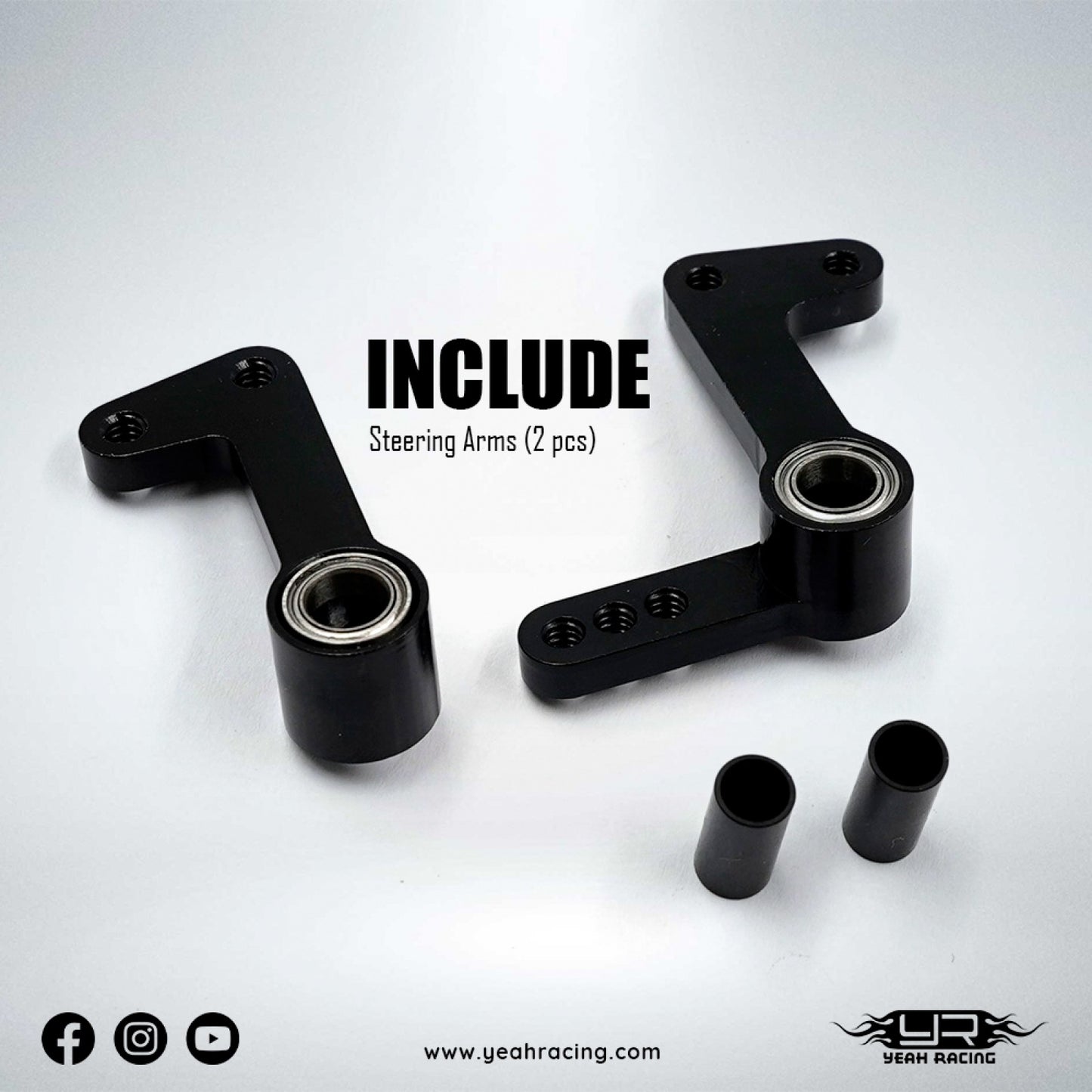 Yeah Racing Aluminum Bearing Steering Set For Team Associated RC10 Black, TARC-001BK