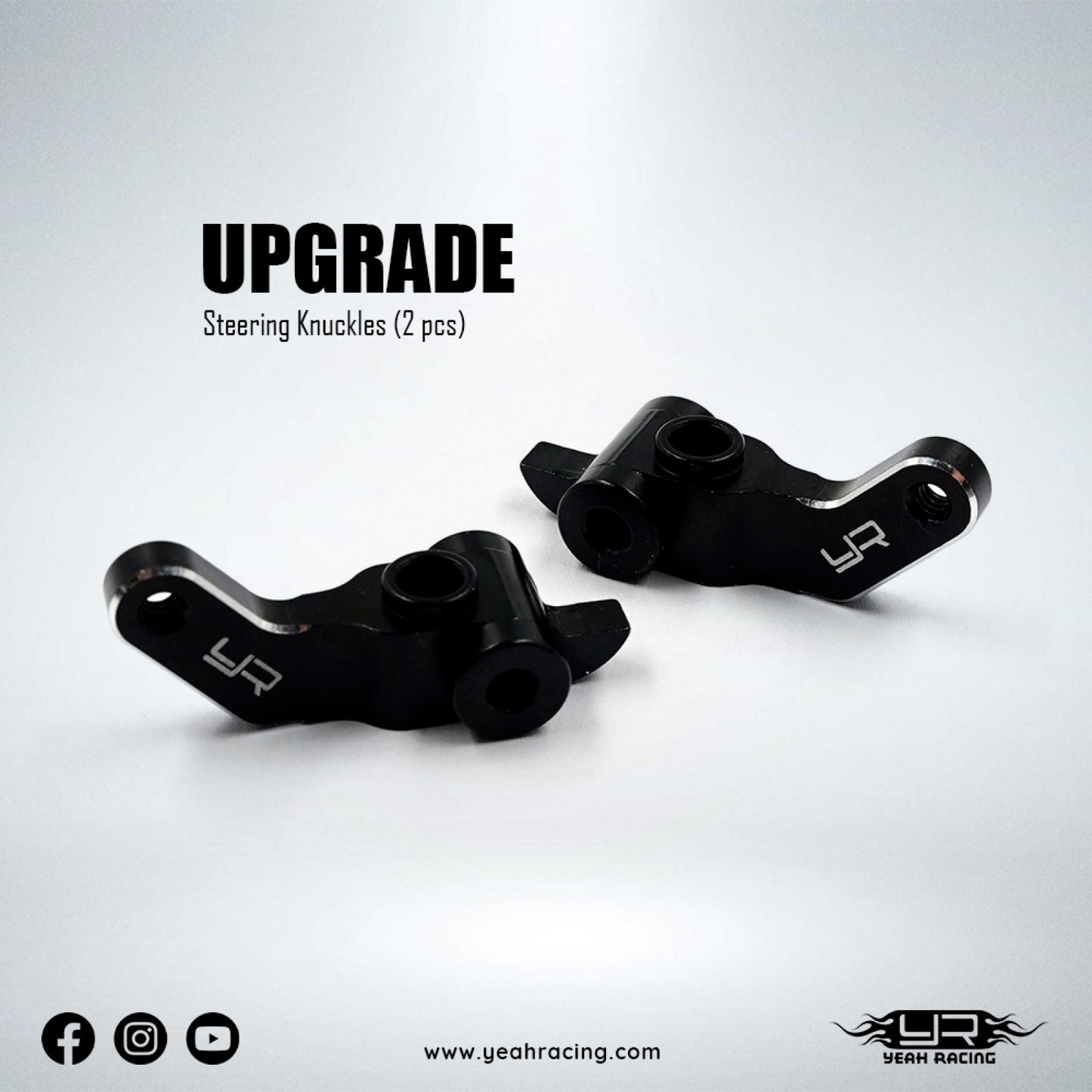 Yeah Racing Aluminum Front Steering Knuckle 2pcs For Team Associated RC10 Black, TARC-002BK