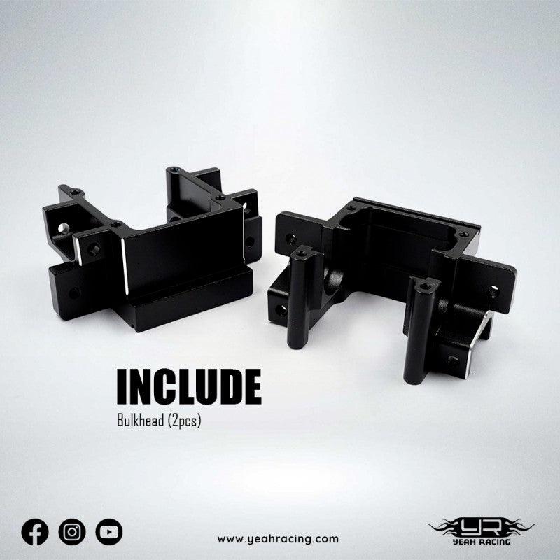 Yeah Racing Aluminum Bulkhead 2pcs (F & R) For Yokomo 870C Super Dog Fighter & YZ-W91, YKDF-011BK