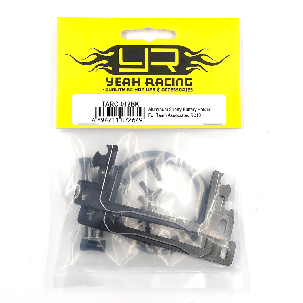 Yeah Racing Aluminum Shorty Battery Holder For Team Associated RC10 Black, TARC-012BK