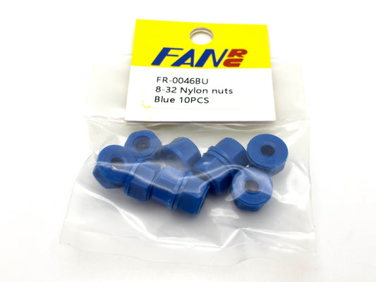 Fan RC 8-32 Blue Nylon Nuts, FR-0046BU