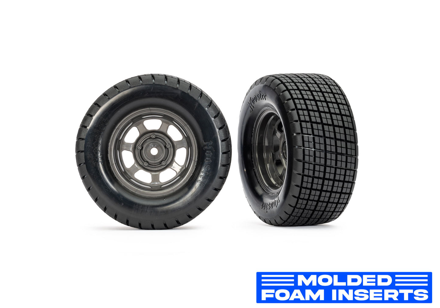 Dirt Oval Gray Front Wheels w/ Hoosier Tires (2), 10473R