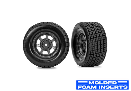 Dirt Oval Gray Rear Wheels w/ Hoosier Tires (2), 10474R