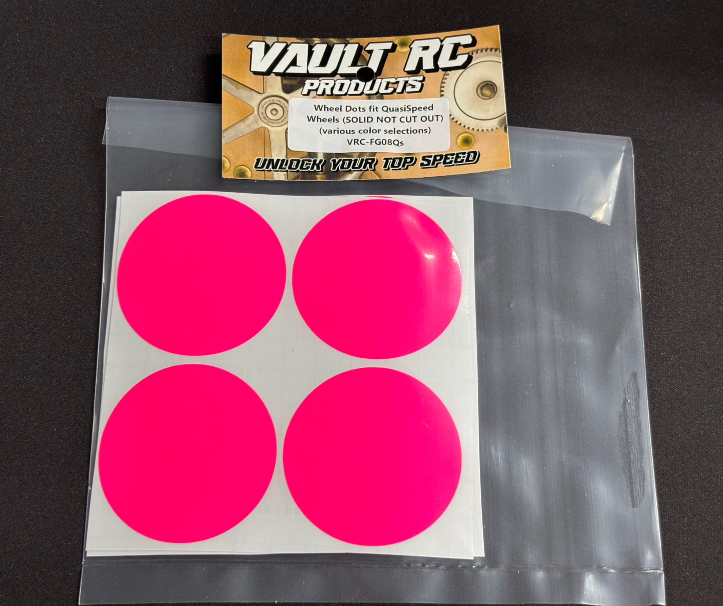 Wheel Dots fit QuasiSpeed Wheels (SOLID NOT CUT OUT), various color selections
