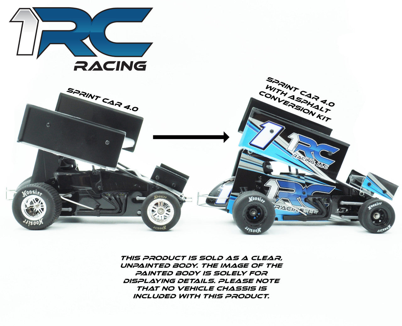 1RC Racing 1/18 Asphalt Sprint Car Conversion Kit, 1RC1024