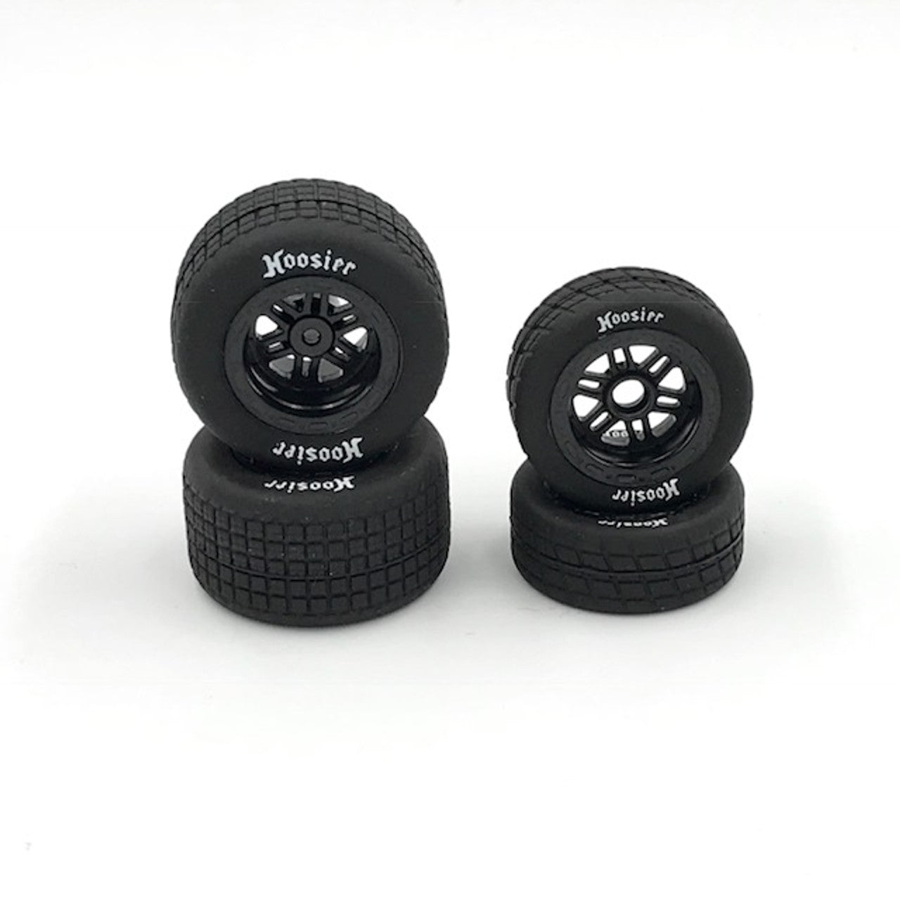1RC 1/18 Midget FR/RR Tires & Wheels, Hoosier (4)