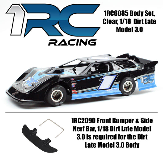 1RC 1/18 LM 3.0 Latemodel Body Set, Clear, 1RC6085