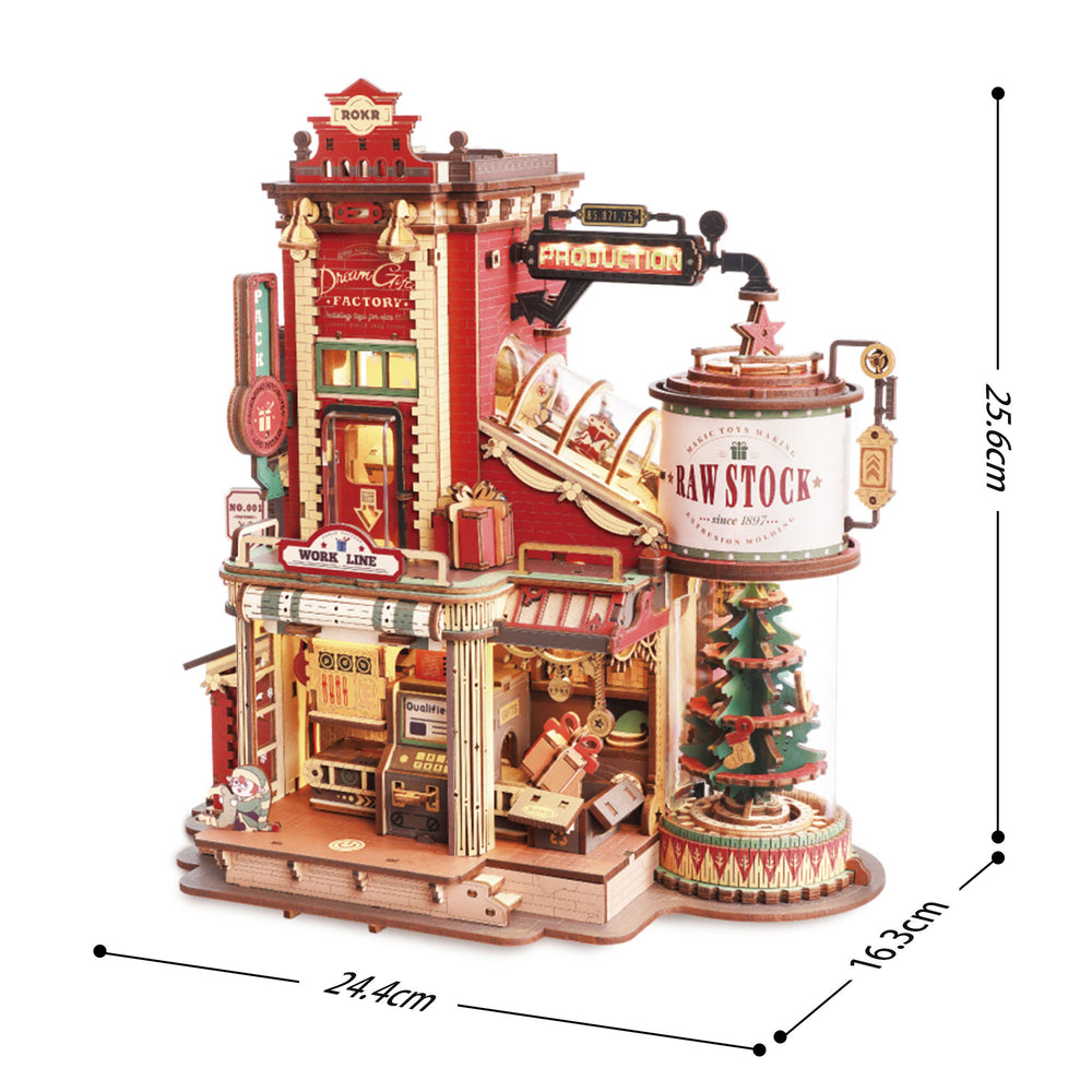 Rokr Christmas Dream Gift Factory DIY Music Box 3D Puzzle, ROEEAB01