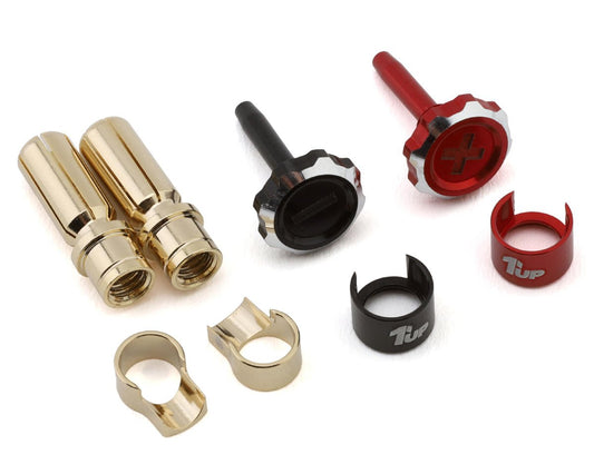 1UP Racing "Lockdown" Adjustable Bullet Plug Grips w/5mm Bullets (Red/Black), 1UP-190455