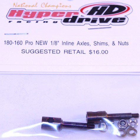 Wolfe Pan Car PRO-1/8 Axles w/Shims and Aluminum Nuts (2)