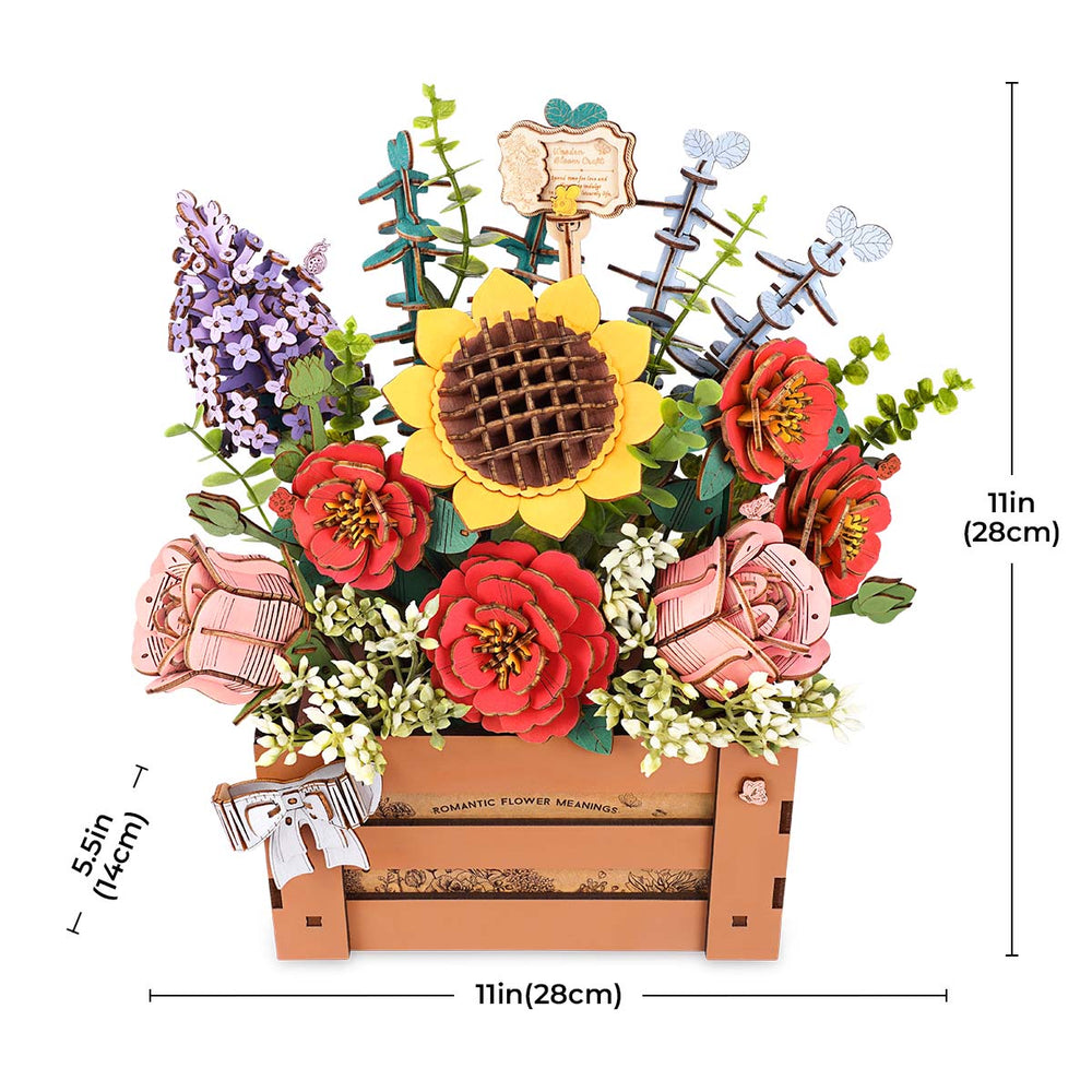 Rowood Flower Bloom Box DIY 3D Wooden Model Kit, ROETW02H