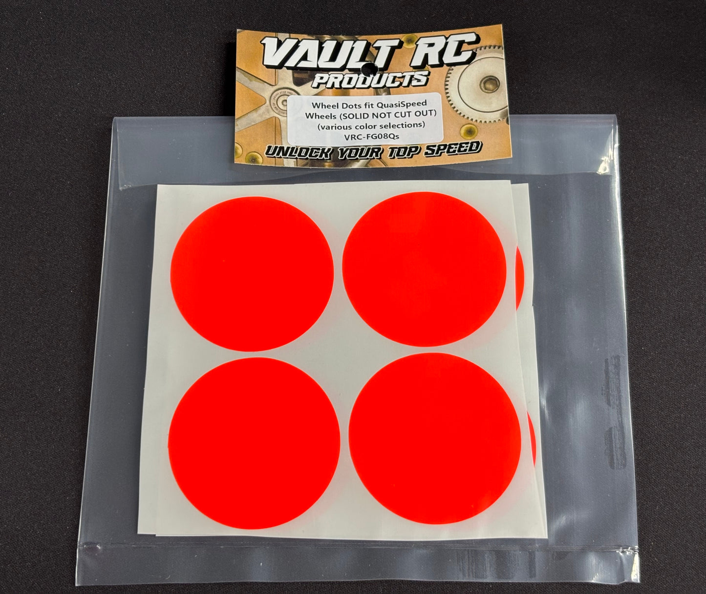 Wheel Dots fit QuasiSpeed Wheels (SOLID NOT CUT OUT), various color selections