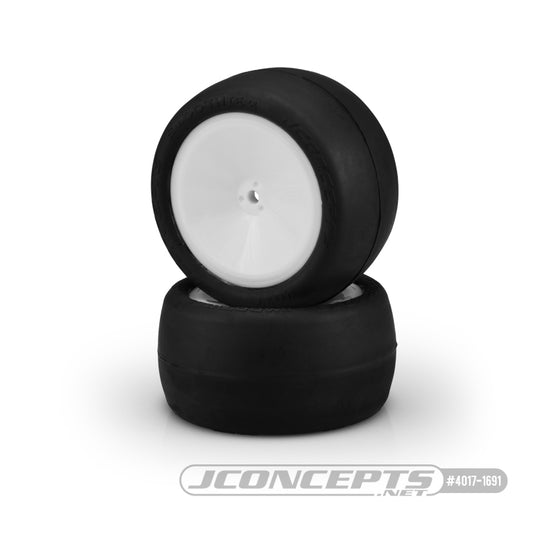 Smoothie 2 - 2.2" Buggy Pre-Mounted Rear Silver Rubber Tires 2WD / 4WD, JCO-4017