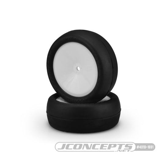 Smoothie 2 - 2.2" Buggy Pre-Mounted Front Silver Rubber Tires, JCO-4018