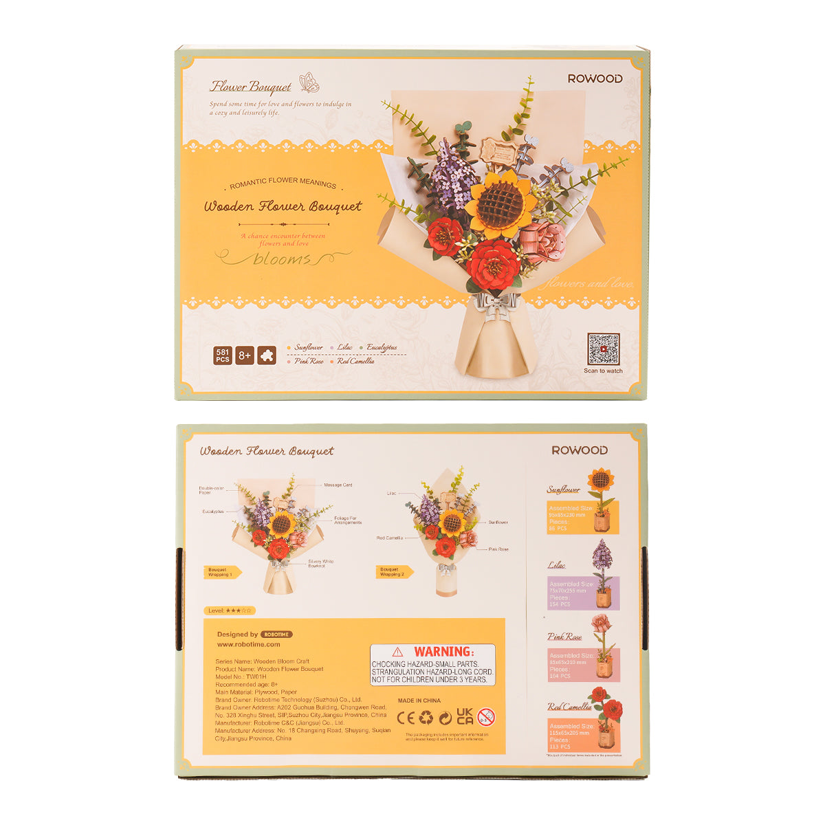 Rowood Flower Bouquet DIY 3D Wooden Model Kit, ROETW01H