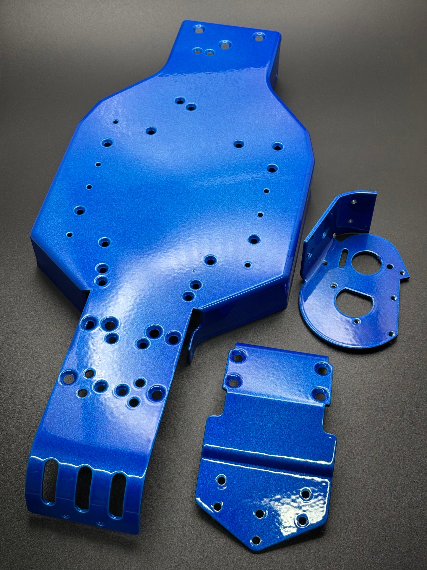 Associated RC10T Powder Coated Tub Chassis, Nose Plate, Motor Mount