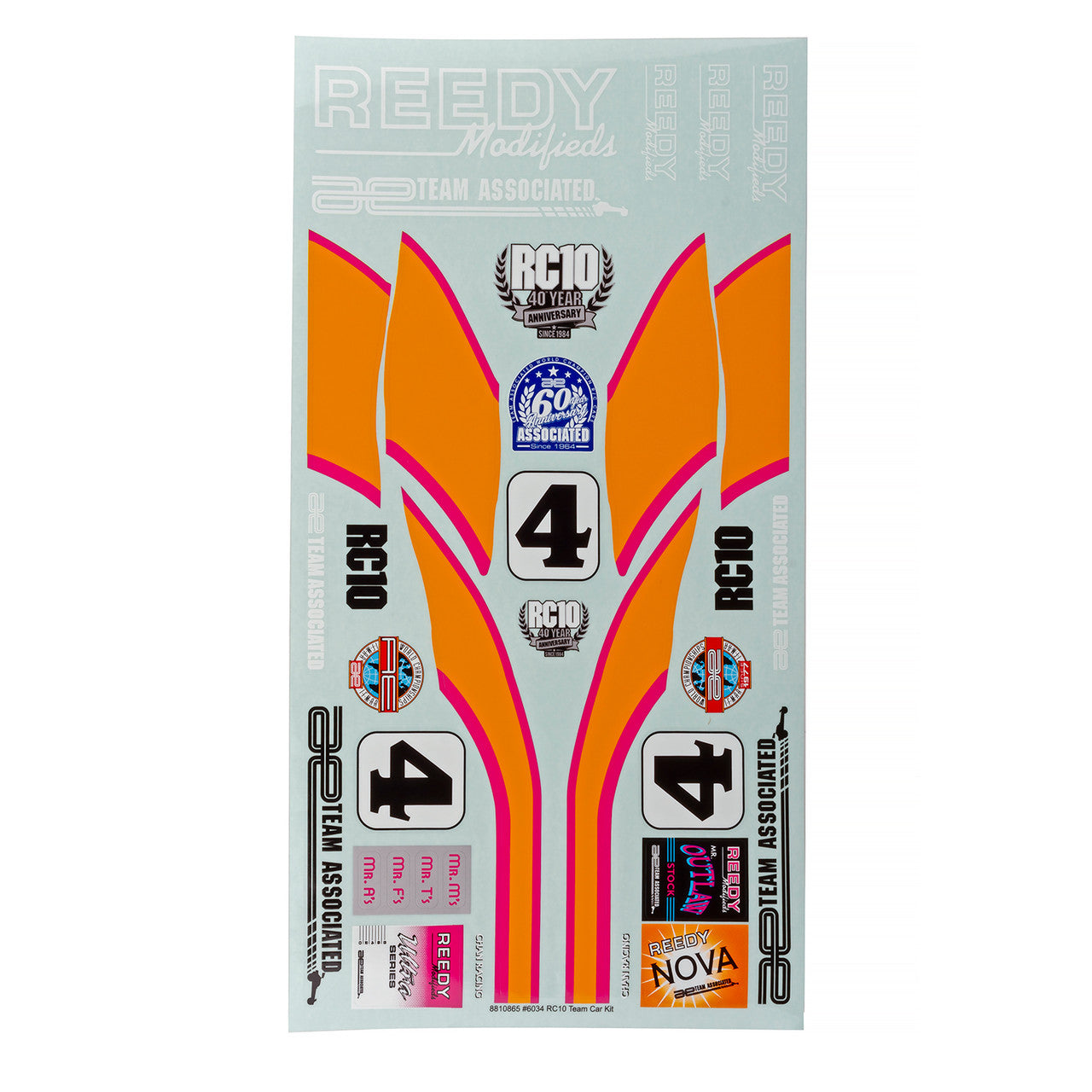 RC10 Team Car Kit Decal Sheets, ASC-6120