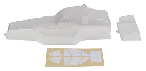RC10 Classic Protech Body and Wing, clear, with window masks ASC-6159
