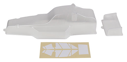 RC10 Classic Protech Body and Wing, clear, with window masks, ASC-6159