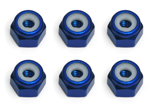 Team Associated FT Locknuts, 8-32, blue aluminum, ASC-6943